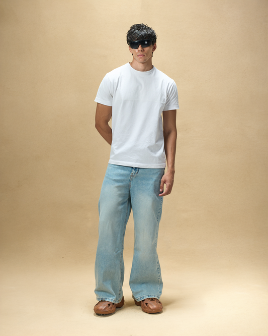 Medium Wash Embossed Denim