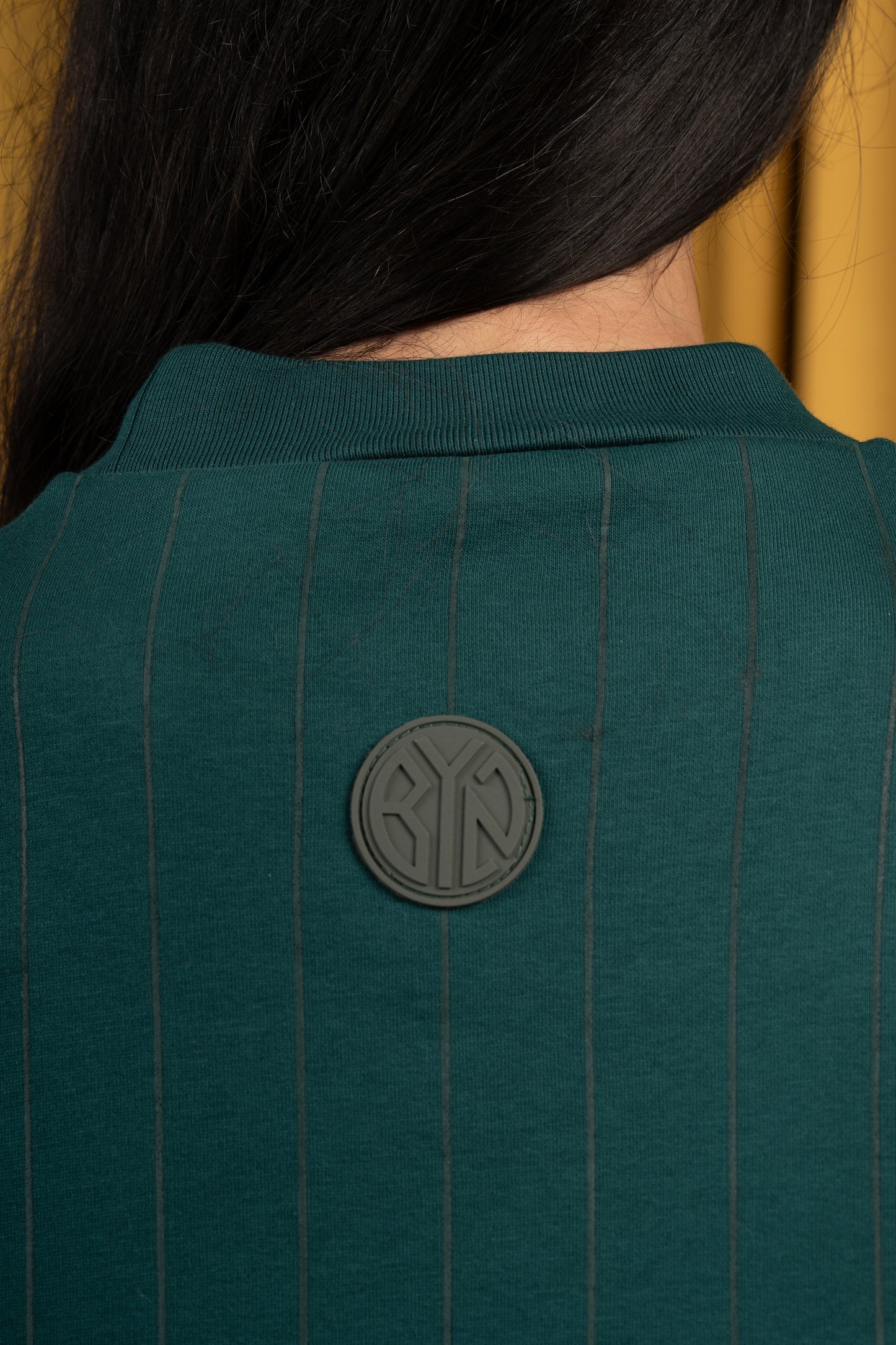 Forest Green Striped Crewneck