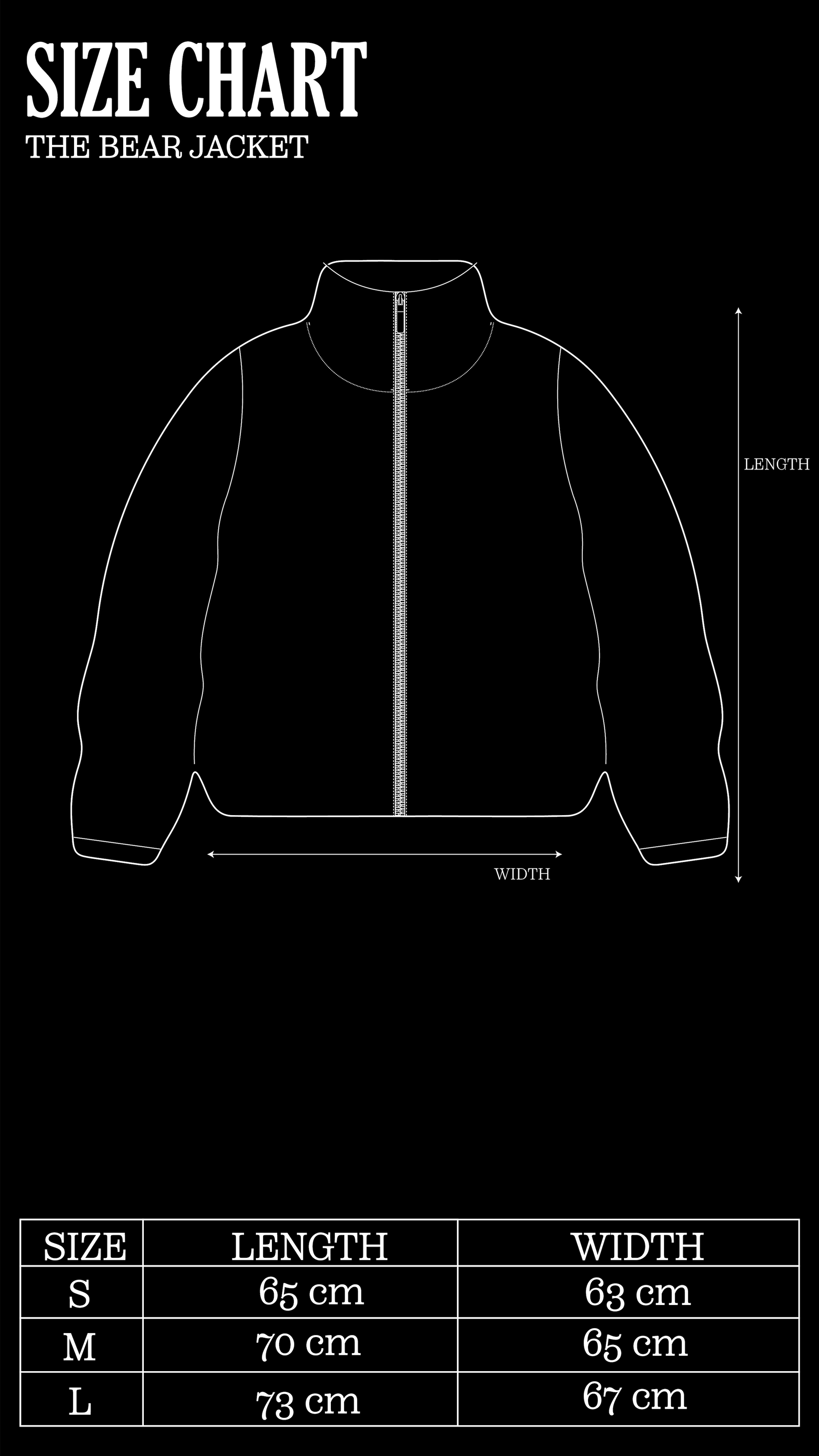 Size Chart for The Bear Jacket