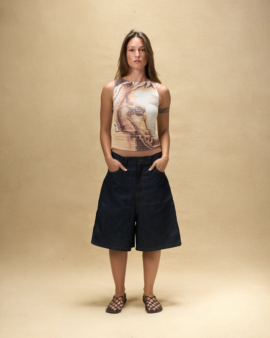 Raw Embossed Jorts