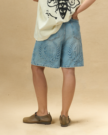 Medium Wash Embossed Jorts