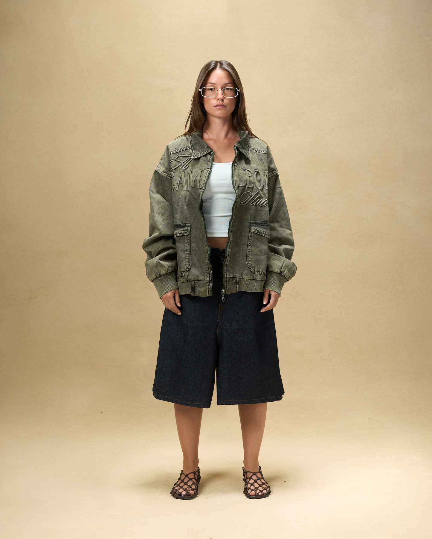 Washed Olive Denim Jacket