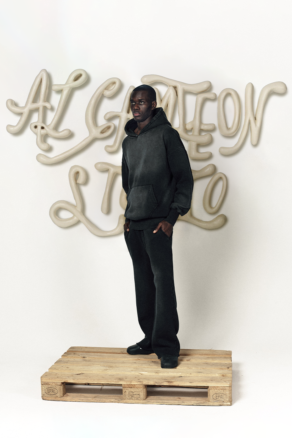 Al Camileon Studio  Aged Black Sweatpants-3
