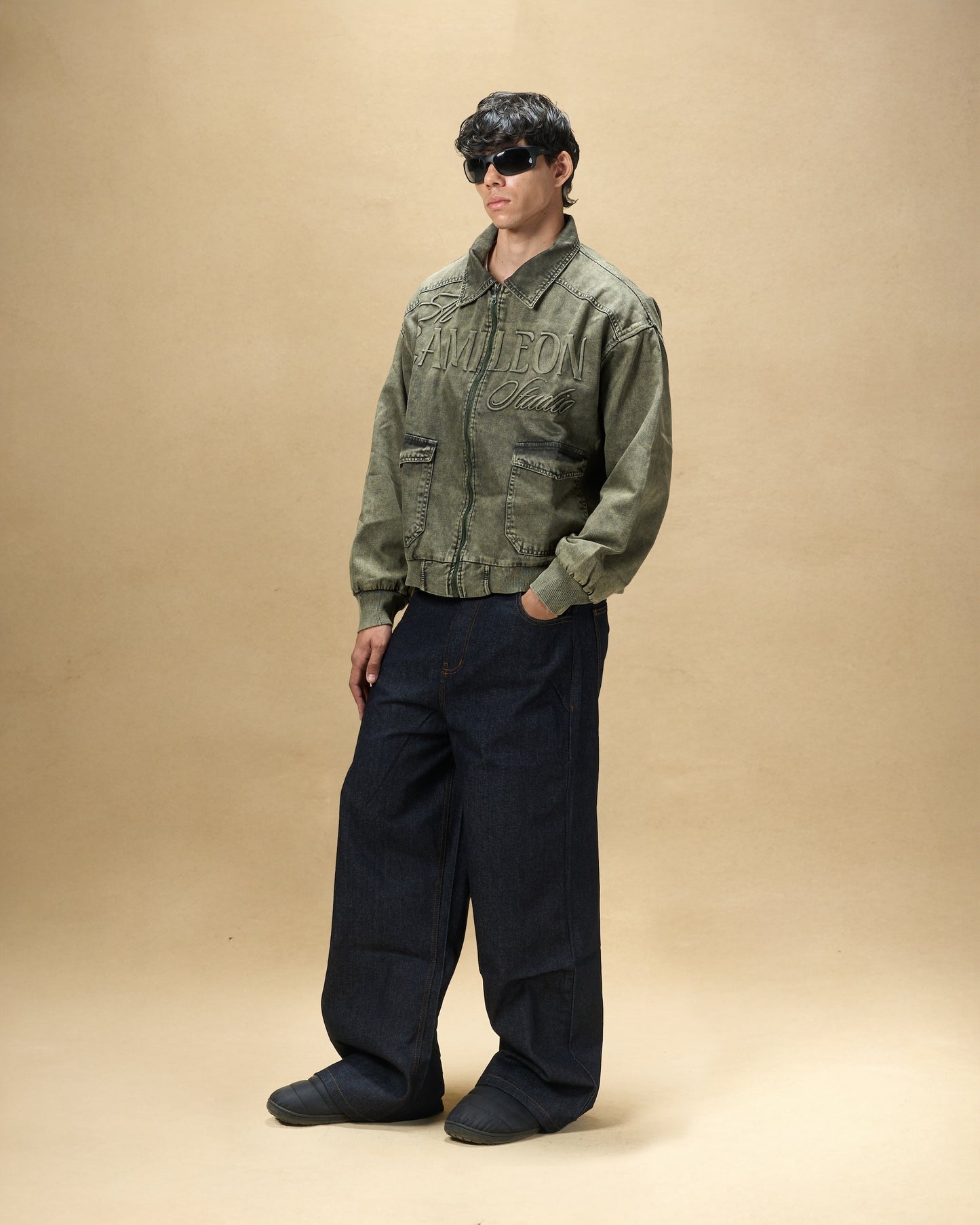 Washed Olive Denim Jacket
