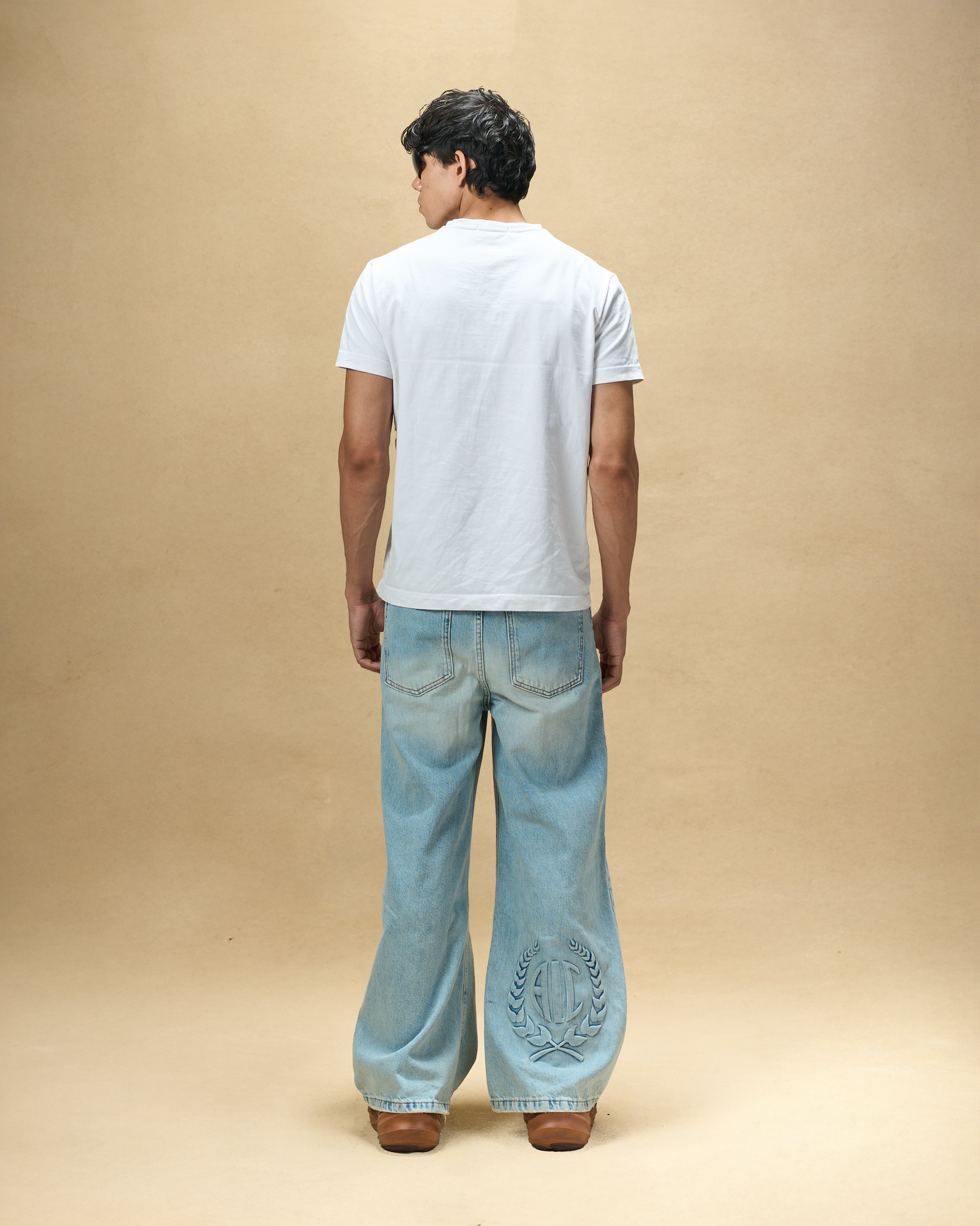 Medium Wash Embossed Denim