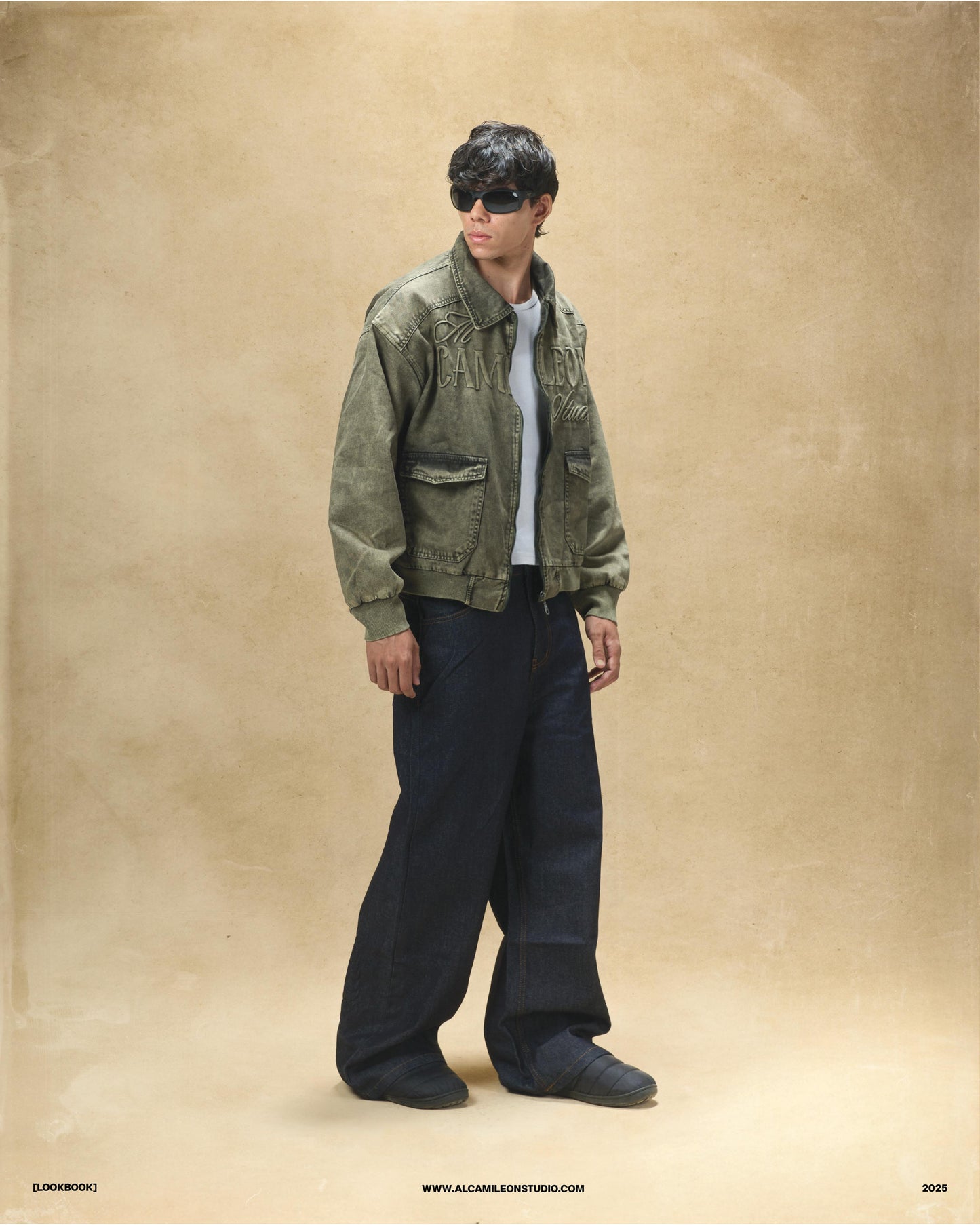 Raw Embossed Denim Pants