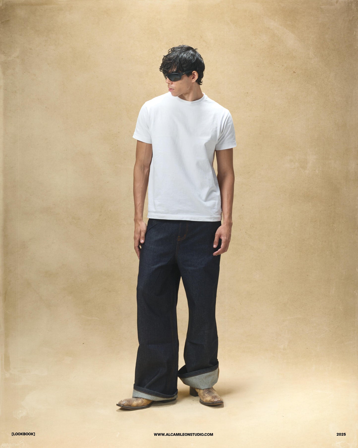 Raw Embossed Denim Pants