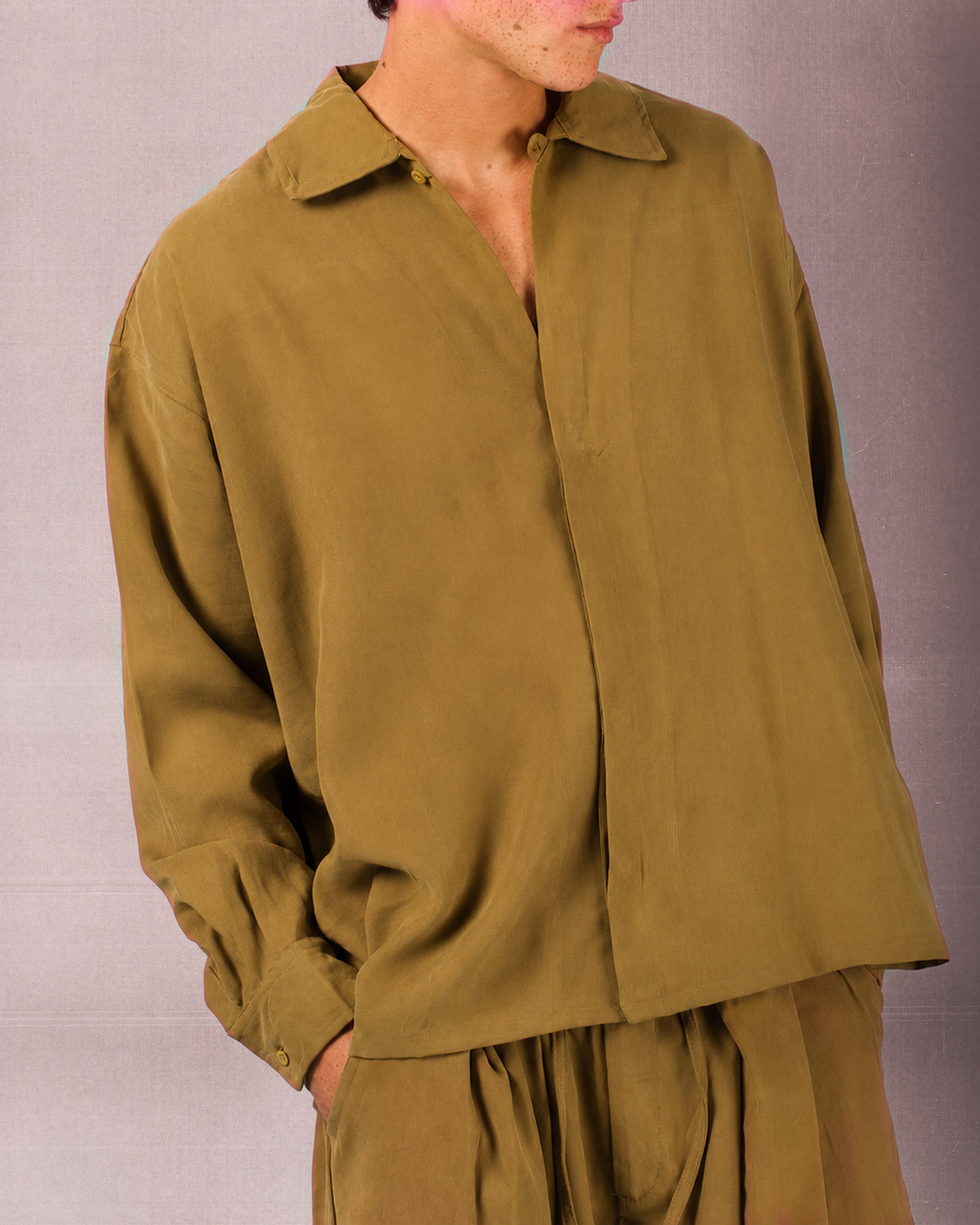 Olive Sandwash Shirt