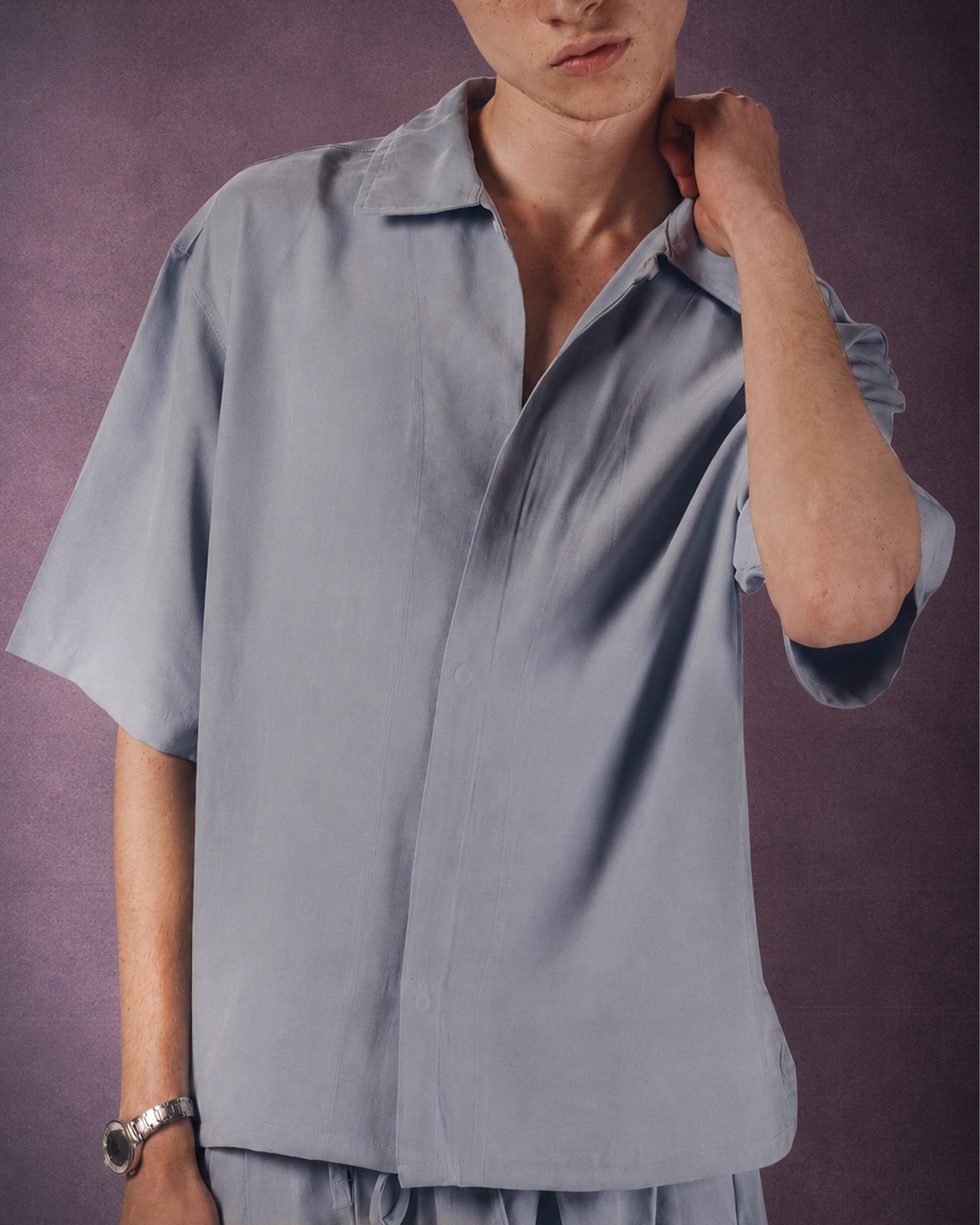 SkyBlue Sandwash Shirt-3