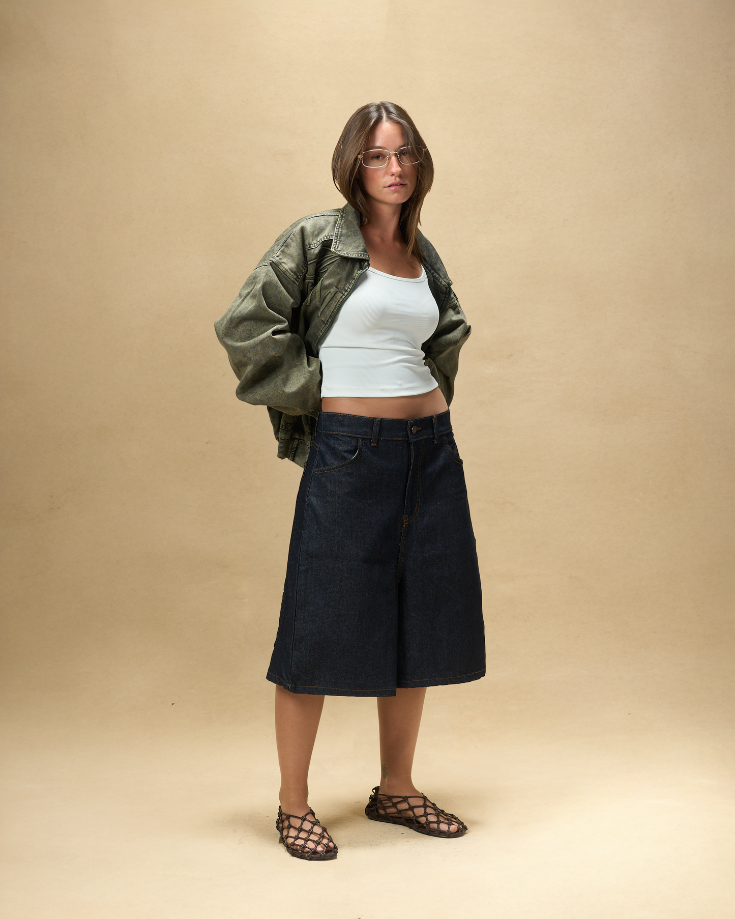 Washed Olive Denim Jacket
