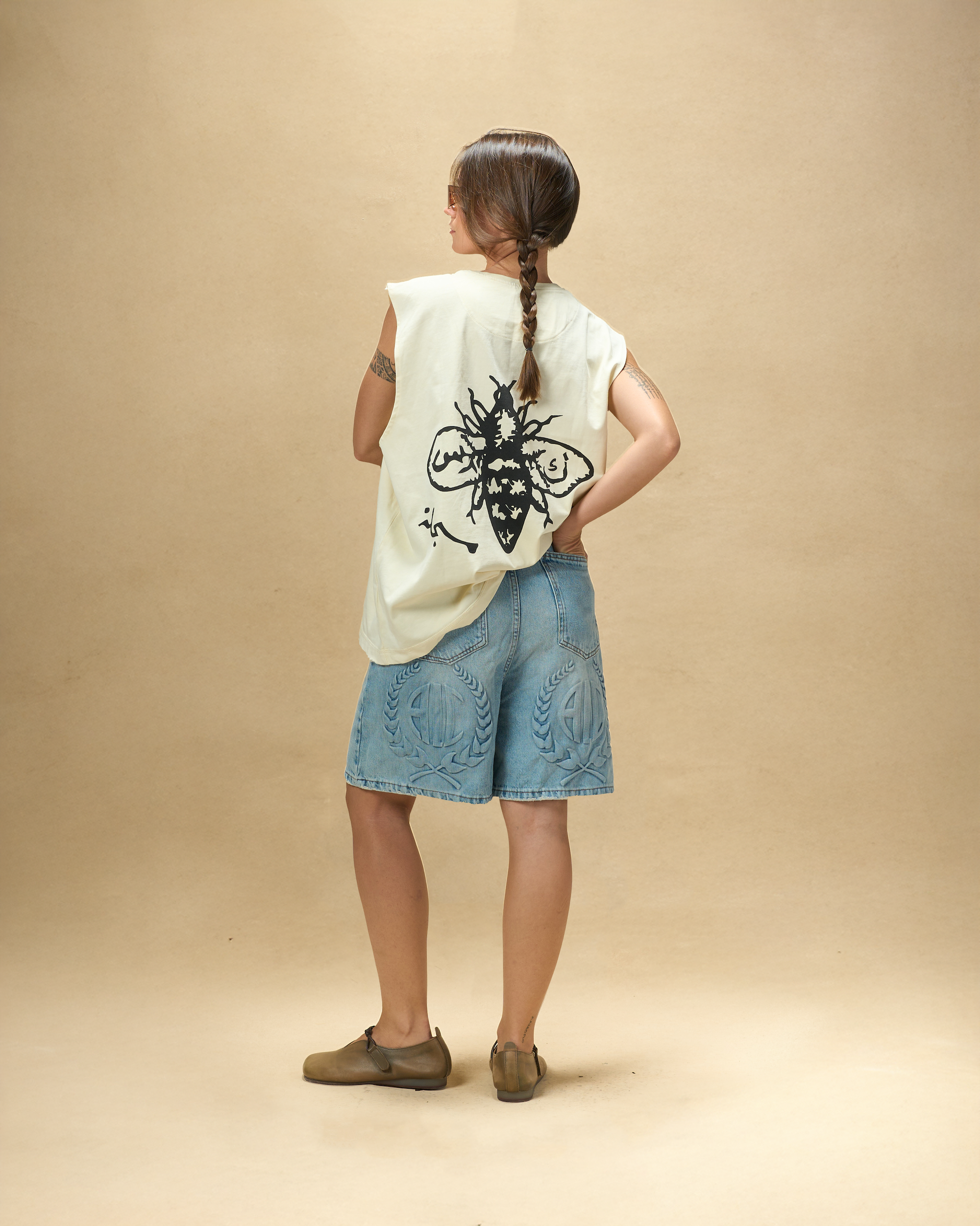 Medium Wash Embossed Jorts-3