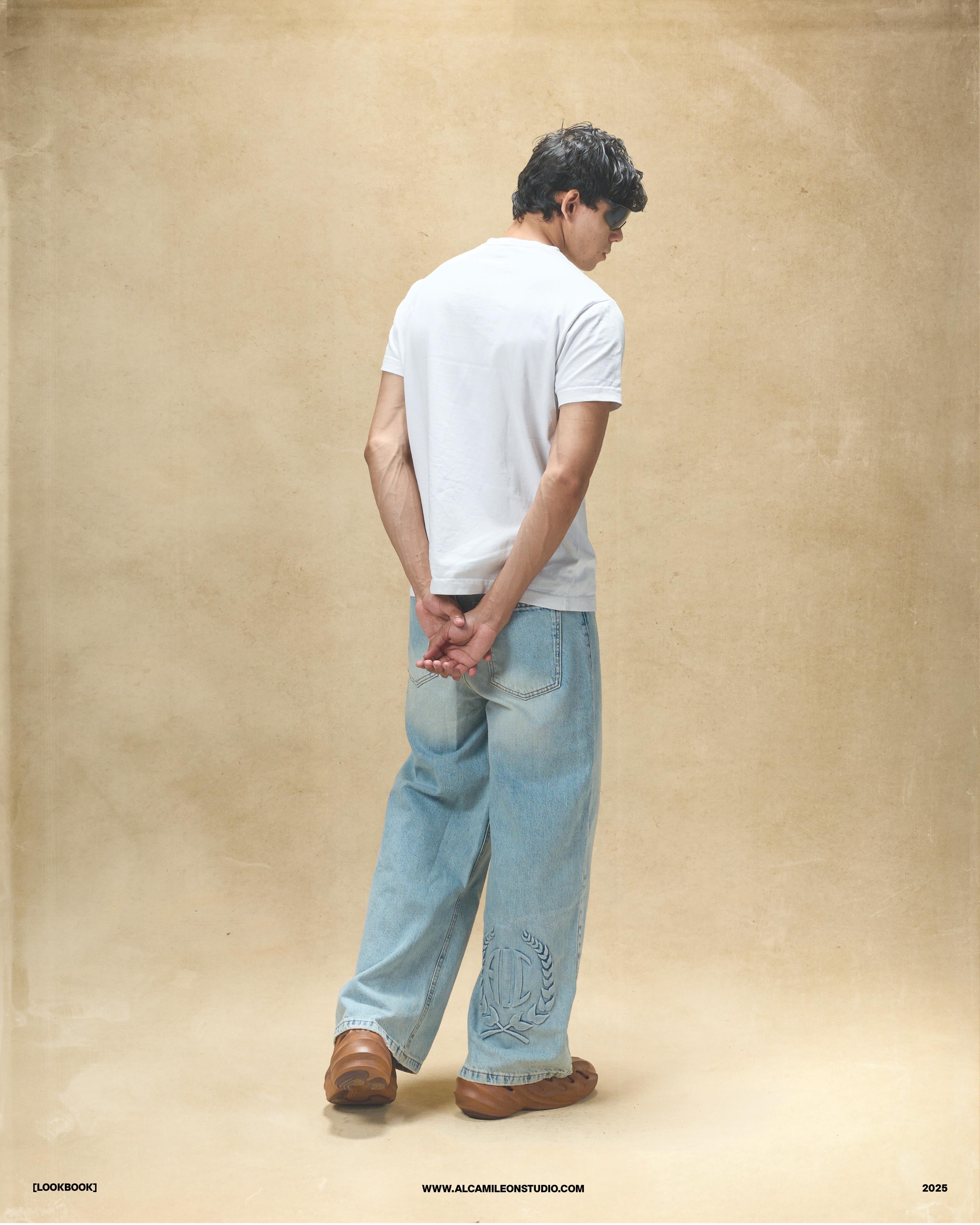 Medium Wash Embossed Denim-2