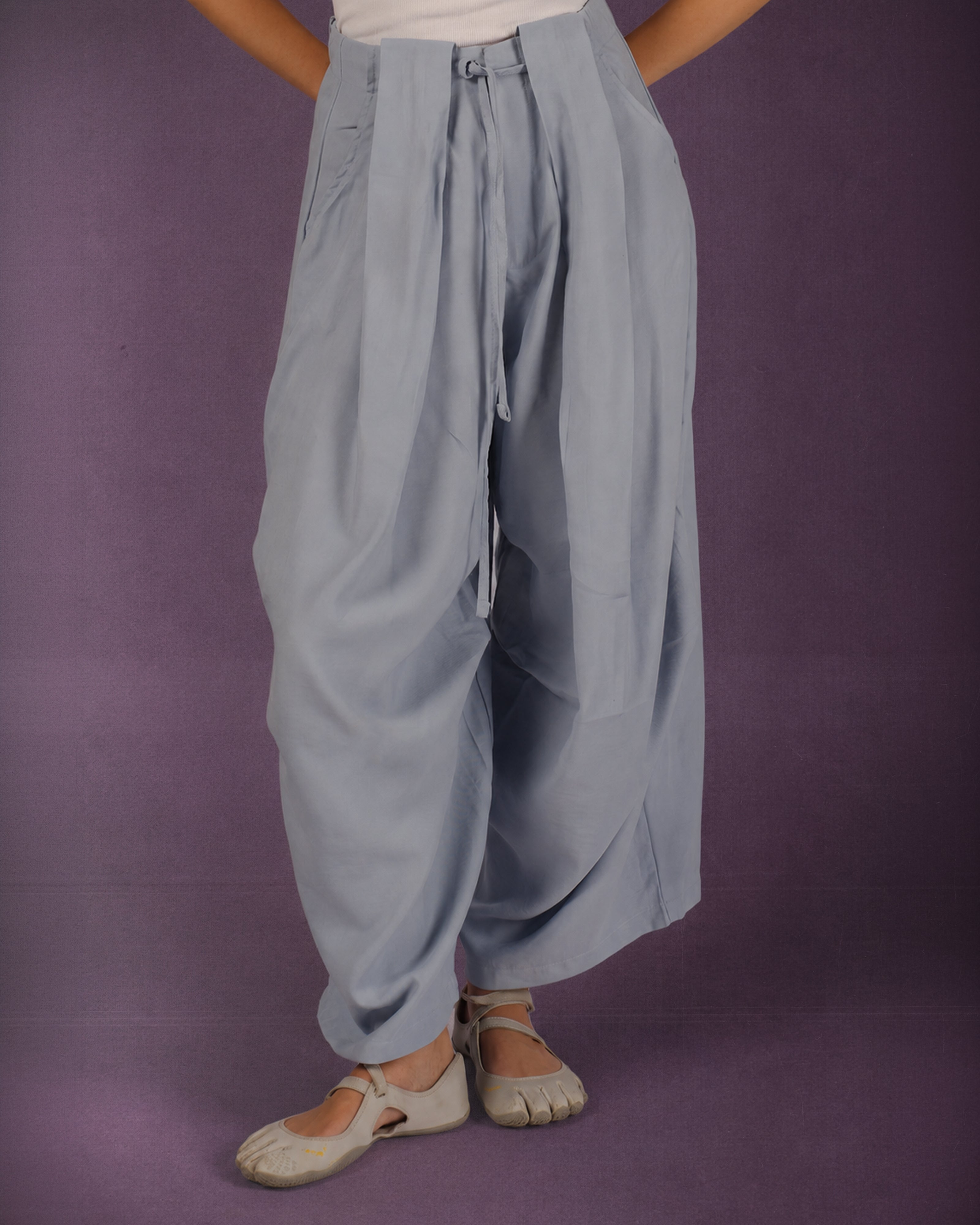 SkyBlue Sandwash Pleated Pants
