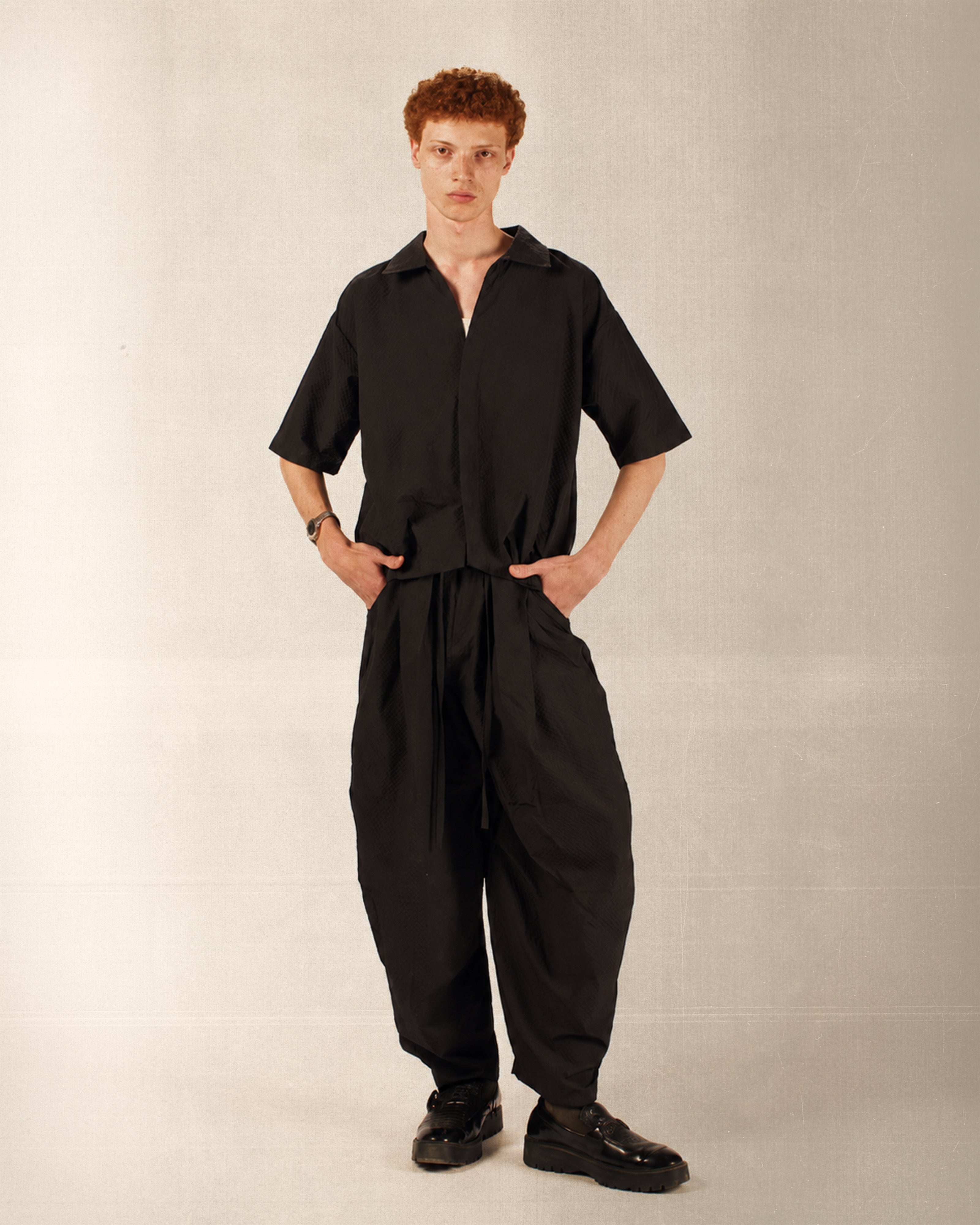 Black Pleated Set