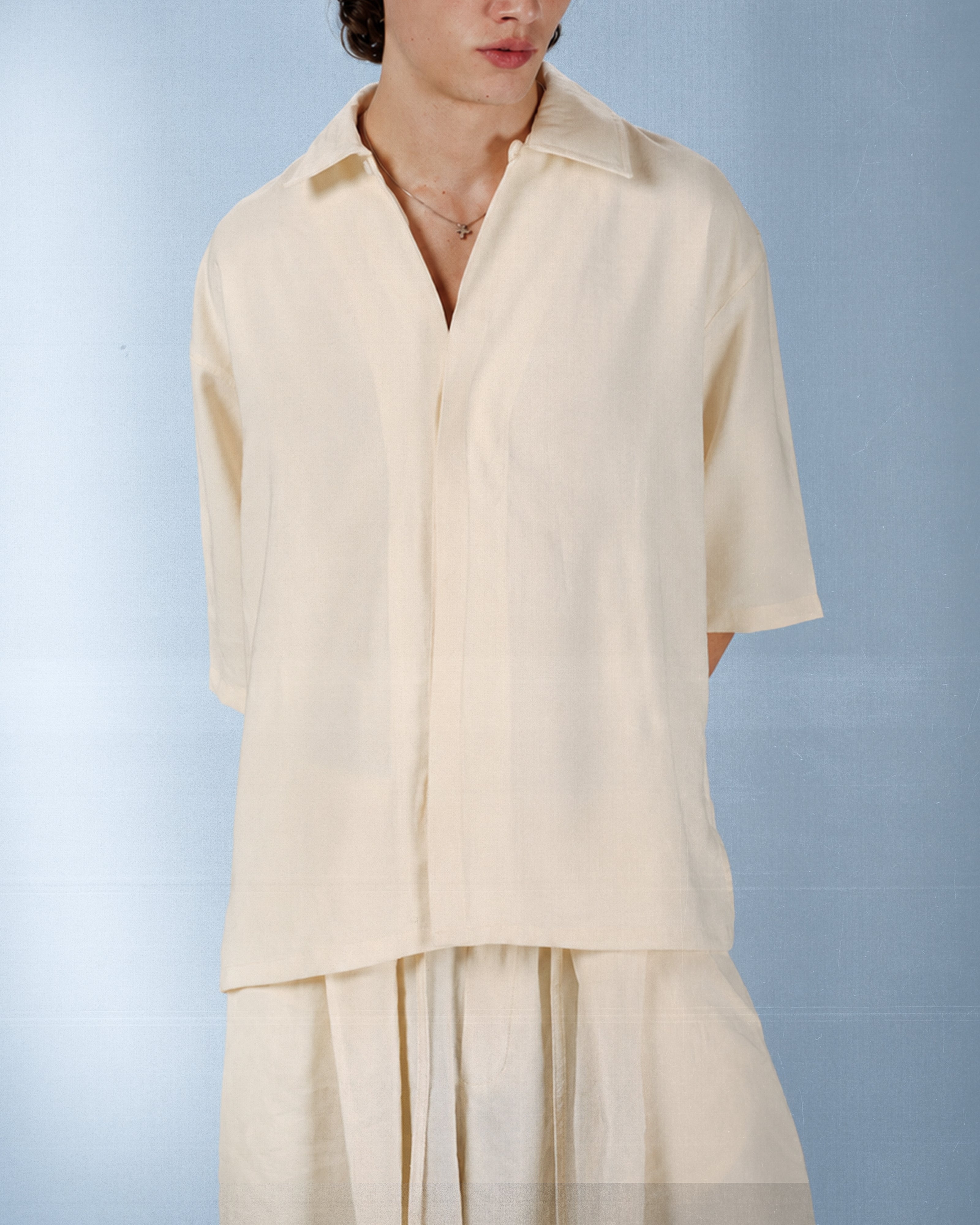 Cream Sandwash Shirt-3