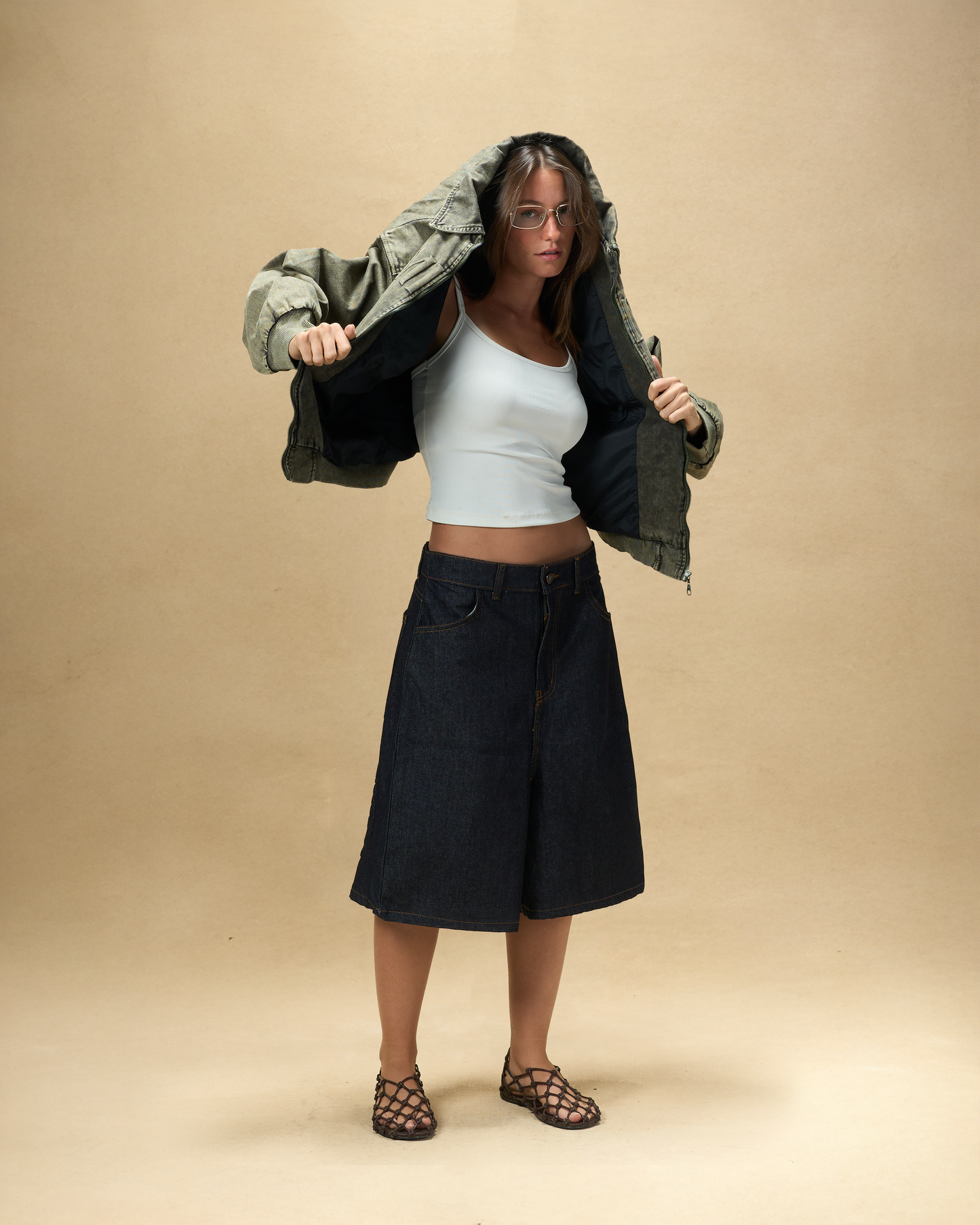 Washed Olive Denim Jacket