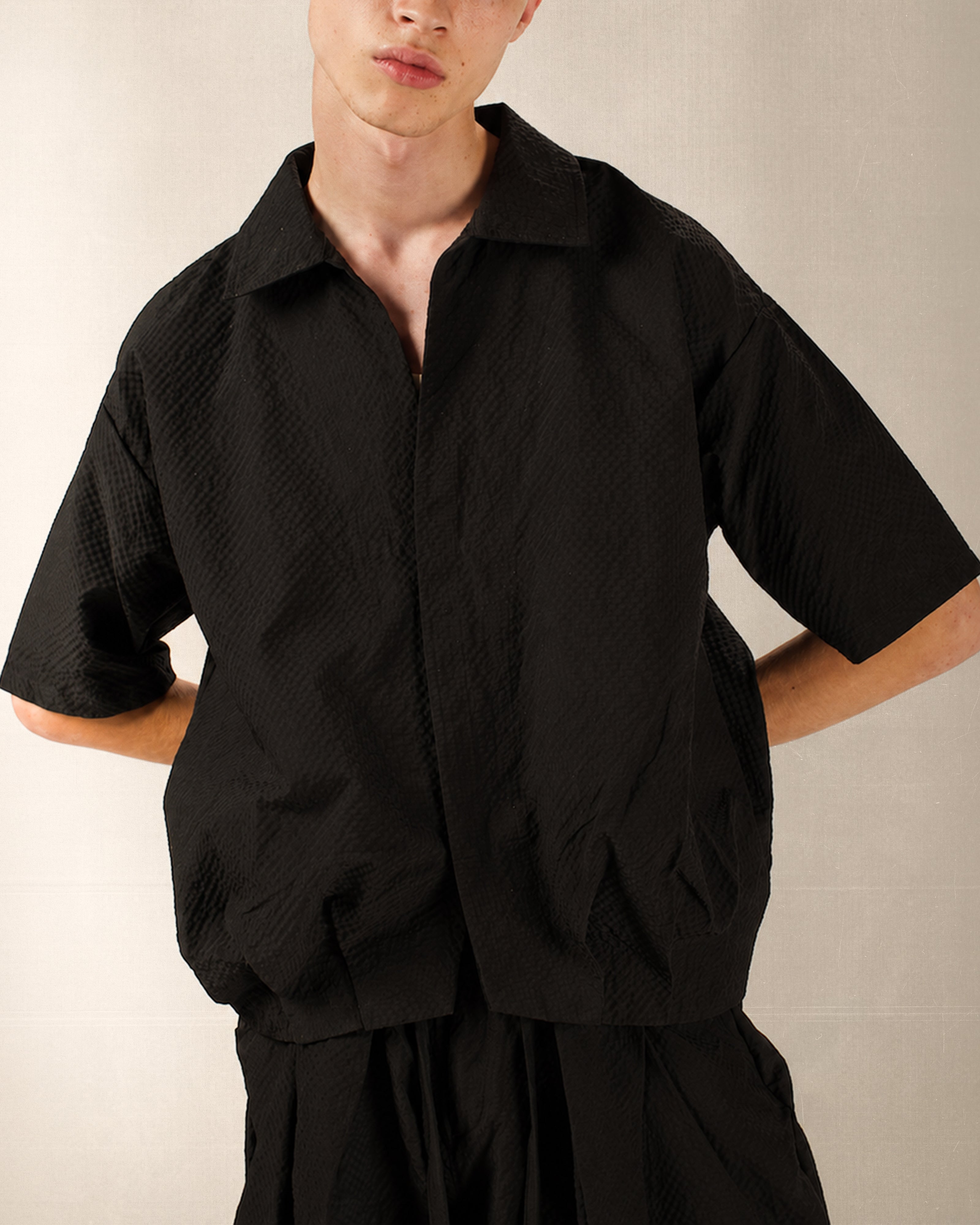 Black Pleated Shirt-2