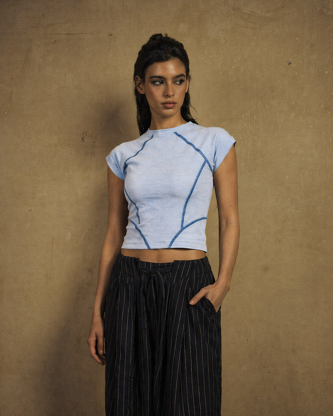 Blue Fitted T-Shirt