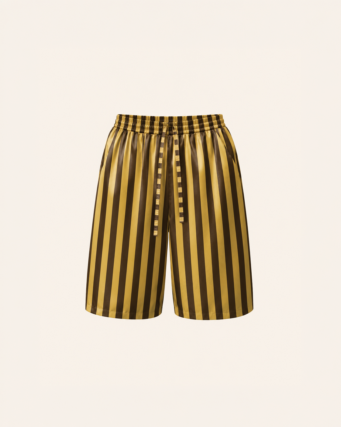 Satin Yellow Shorts-4