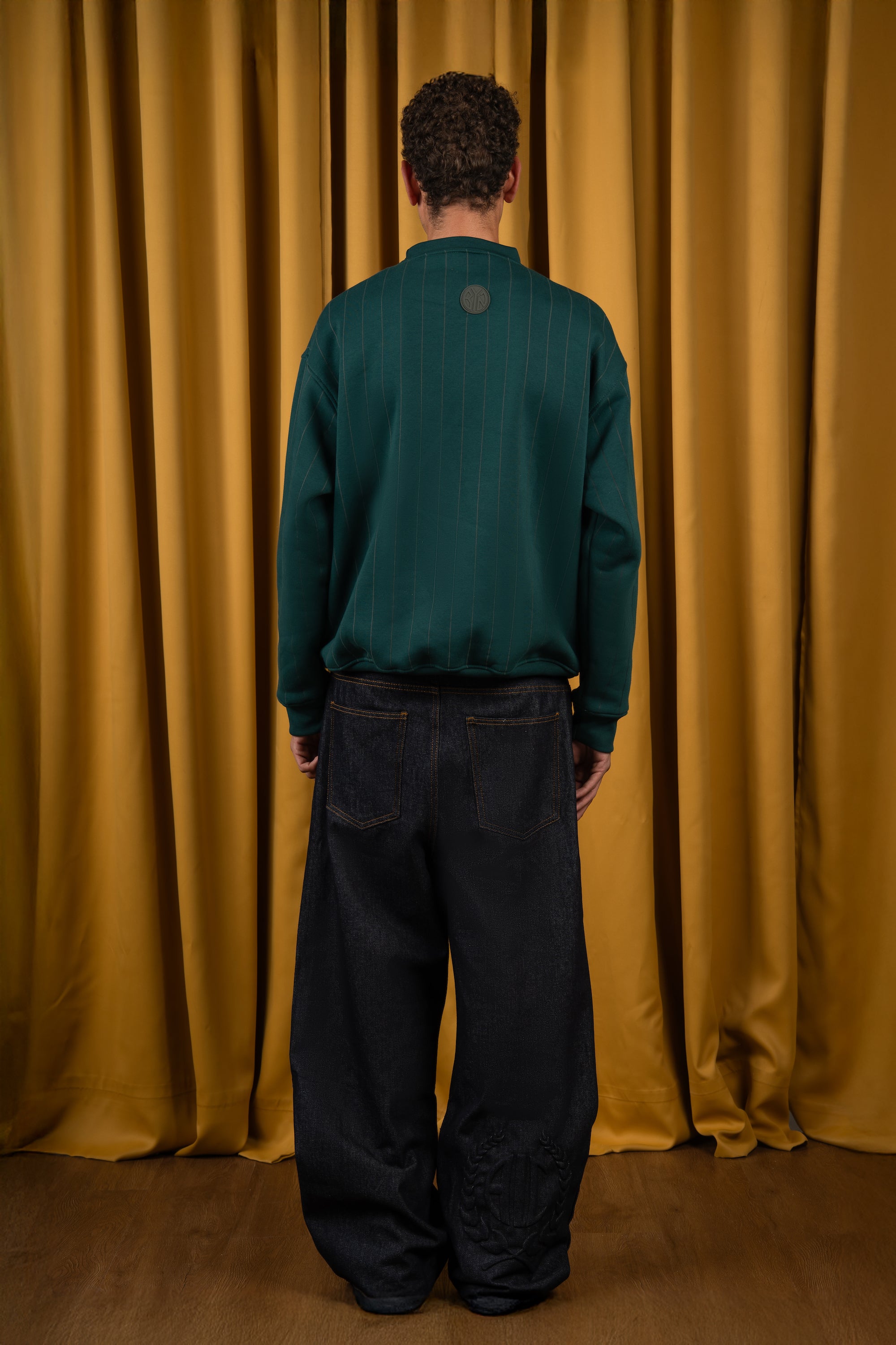 Raw Embossed Denim Pants-4