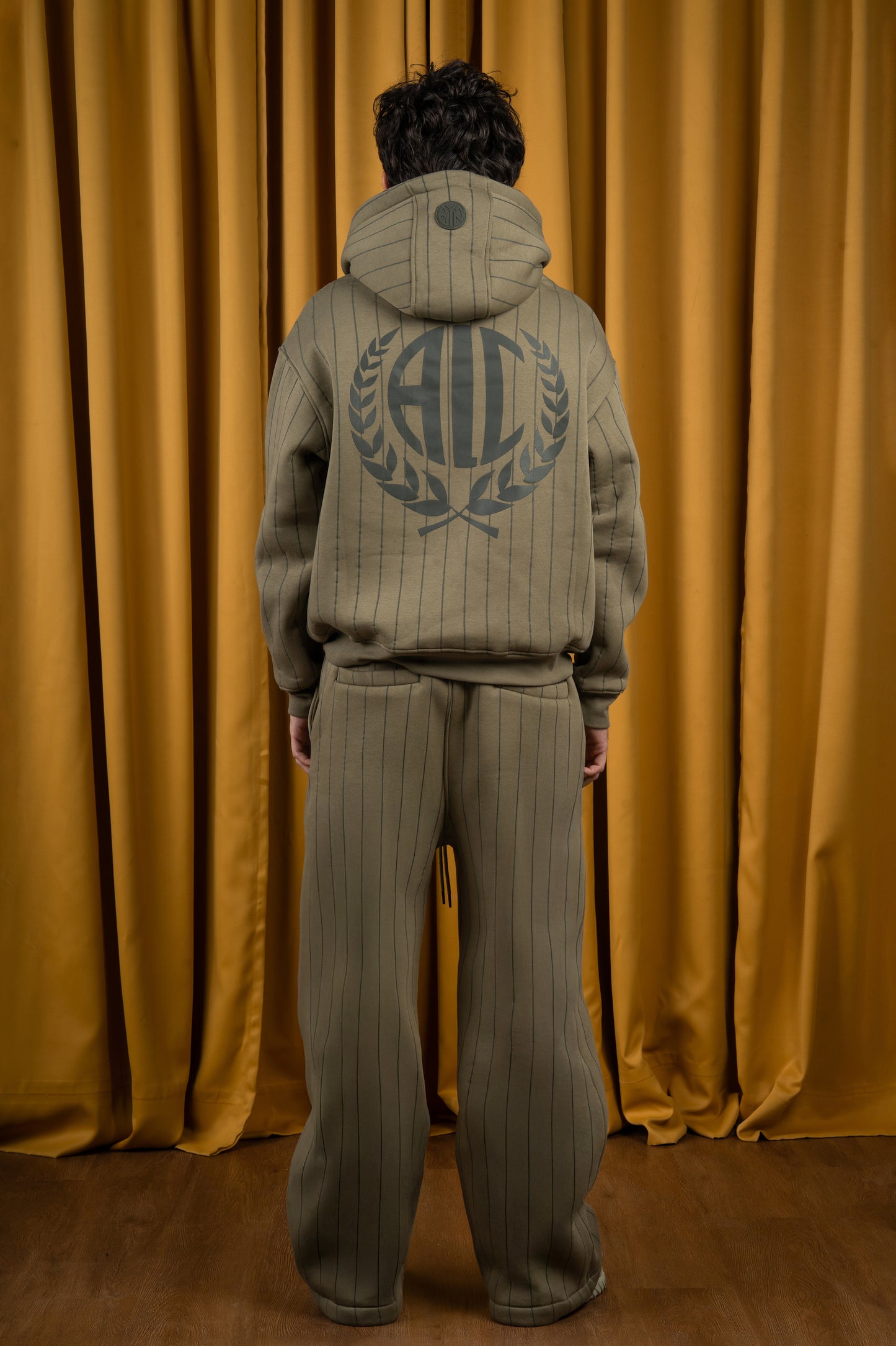 Olive Striped Hoodie