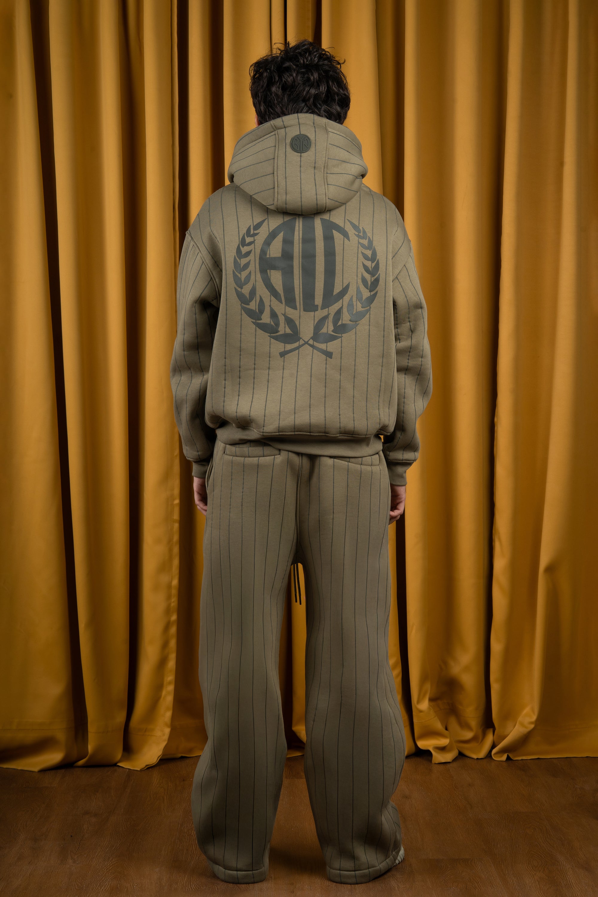 Olive Striped Hoodie-4