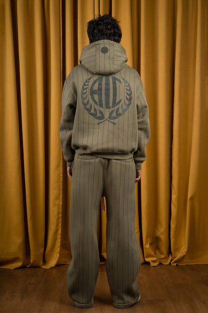 Olive Striped Hoodie