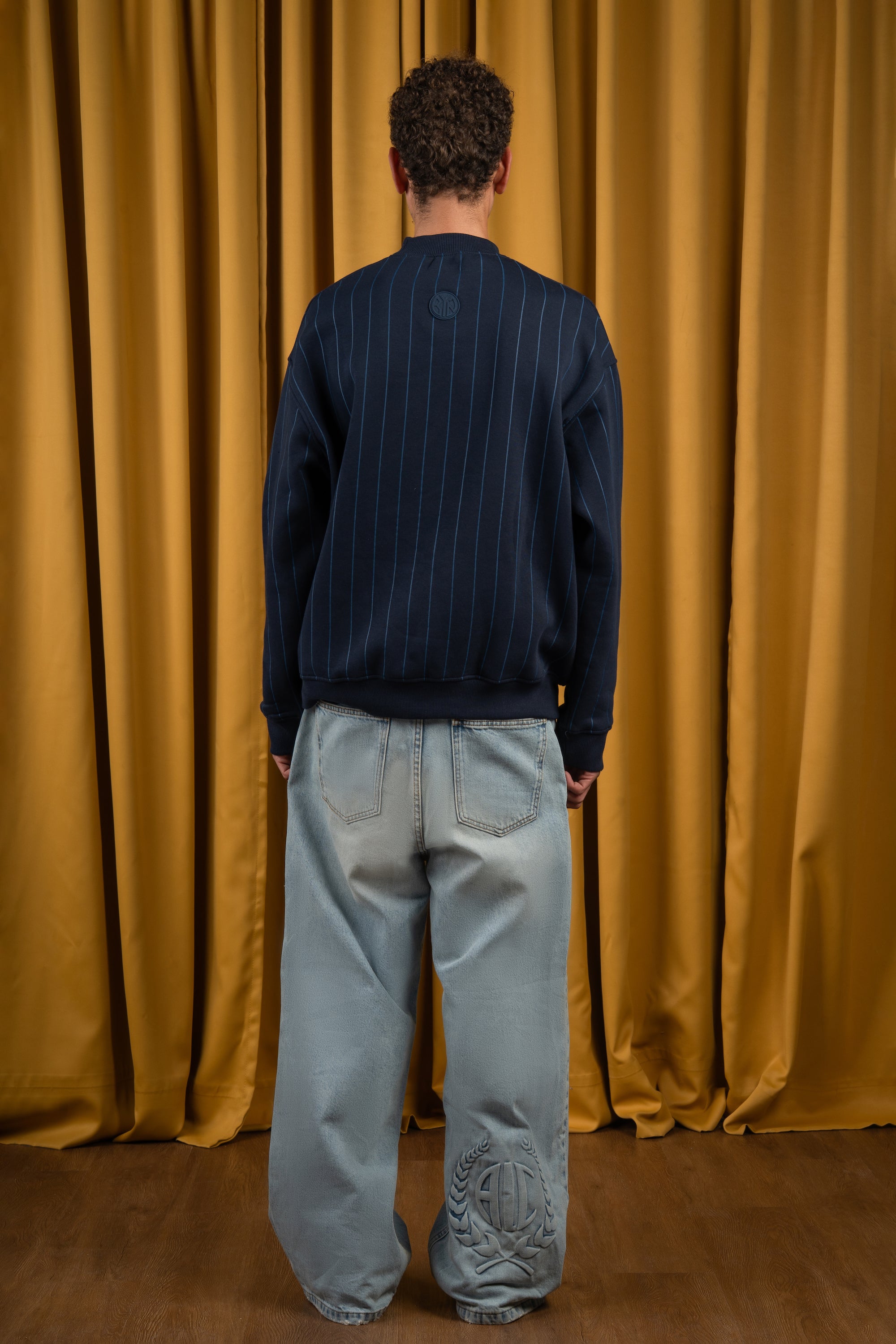 Medium Wash Embossed Denim-4