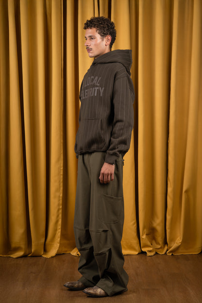 Brown Oak Striped Hoodie