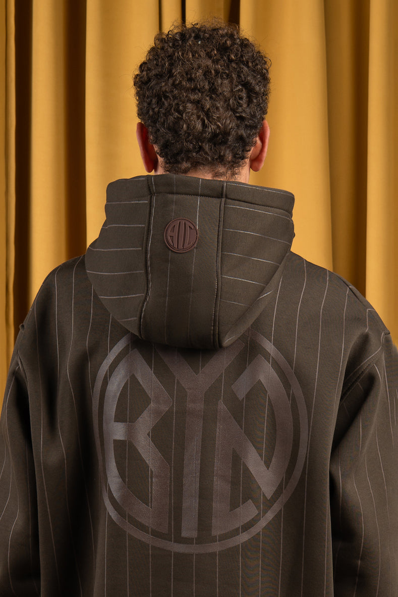 Brown Oak Striped Hoodie