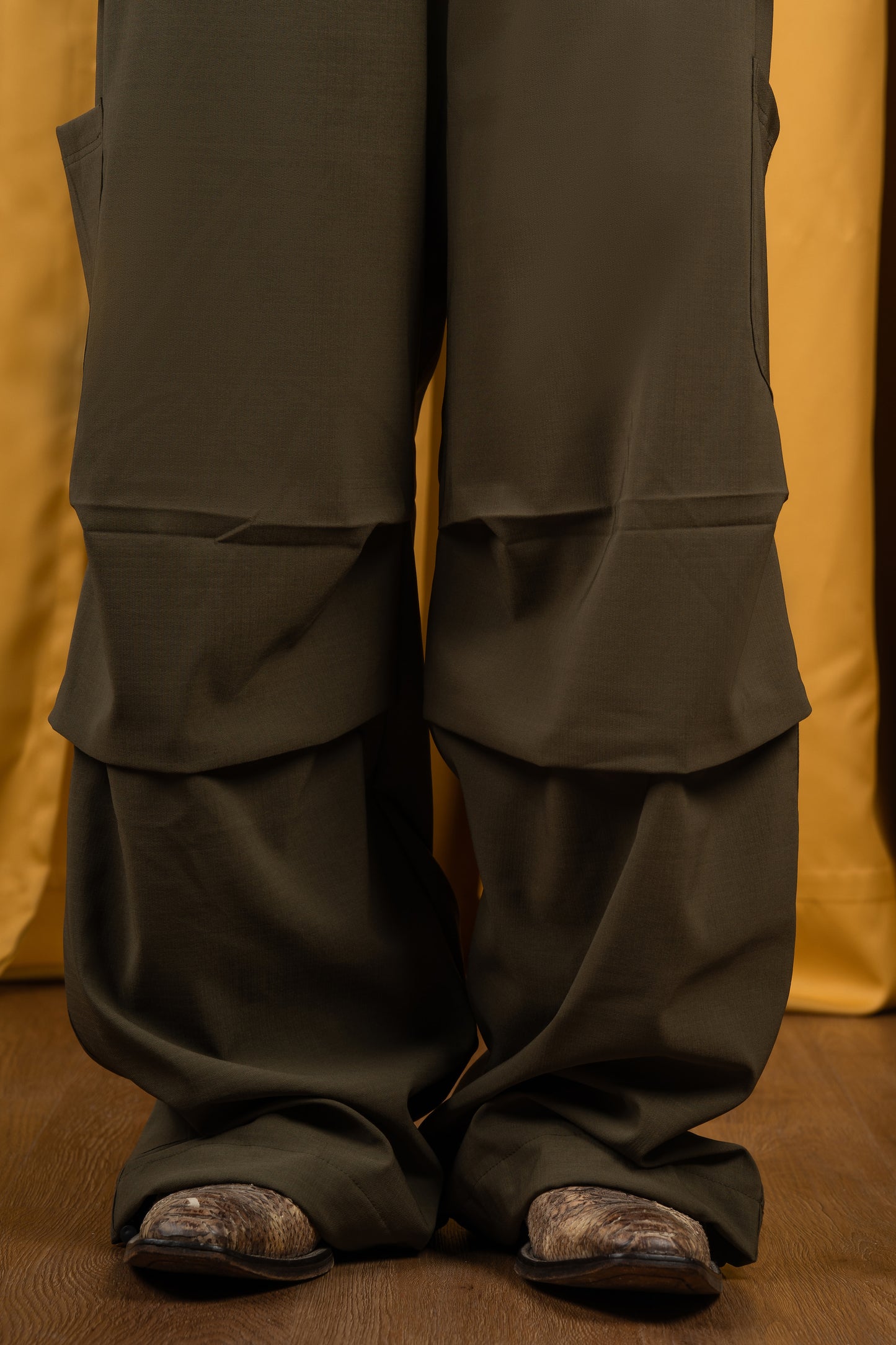 Olive Parachute Cargos