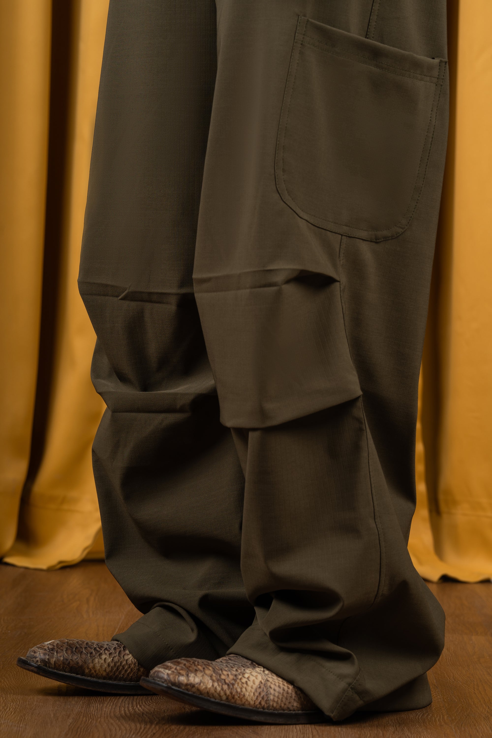 Olive Parachute Cargos-4