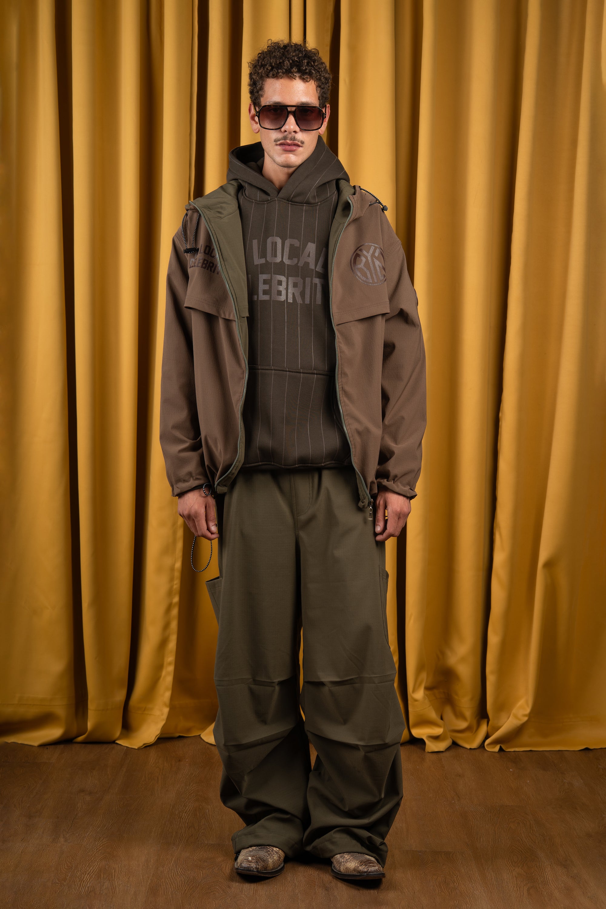 Olive X Brown Oak Reversible Windbreaker Jacket-6