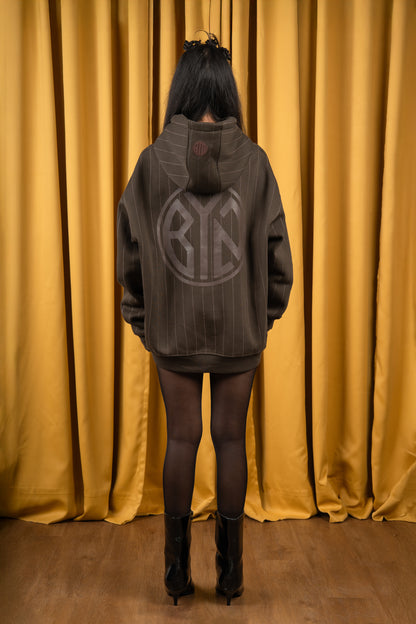 Brown Oak Striped Hoodie