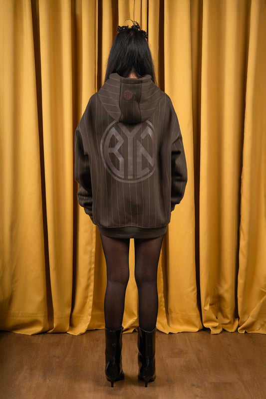 Brown Oak Striped Hoodie