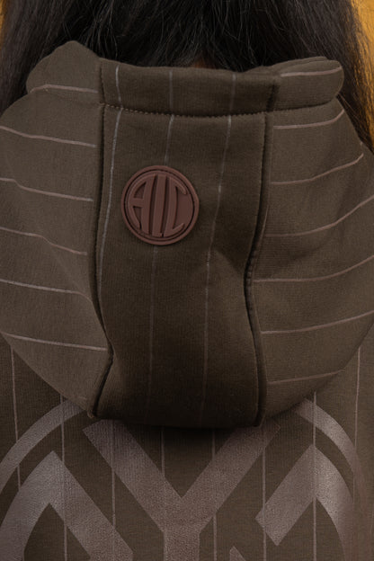 Brown Oak Striped Hoodie