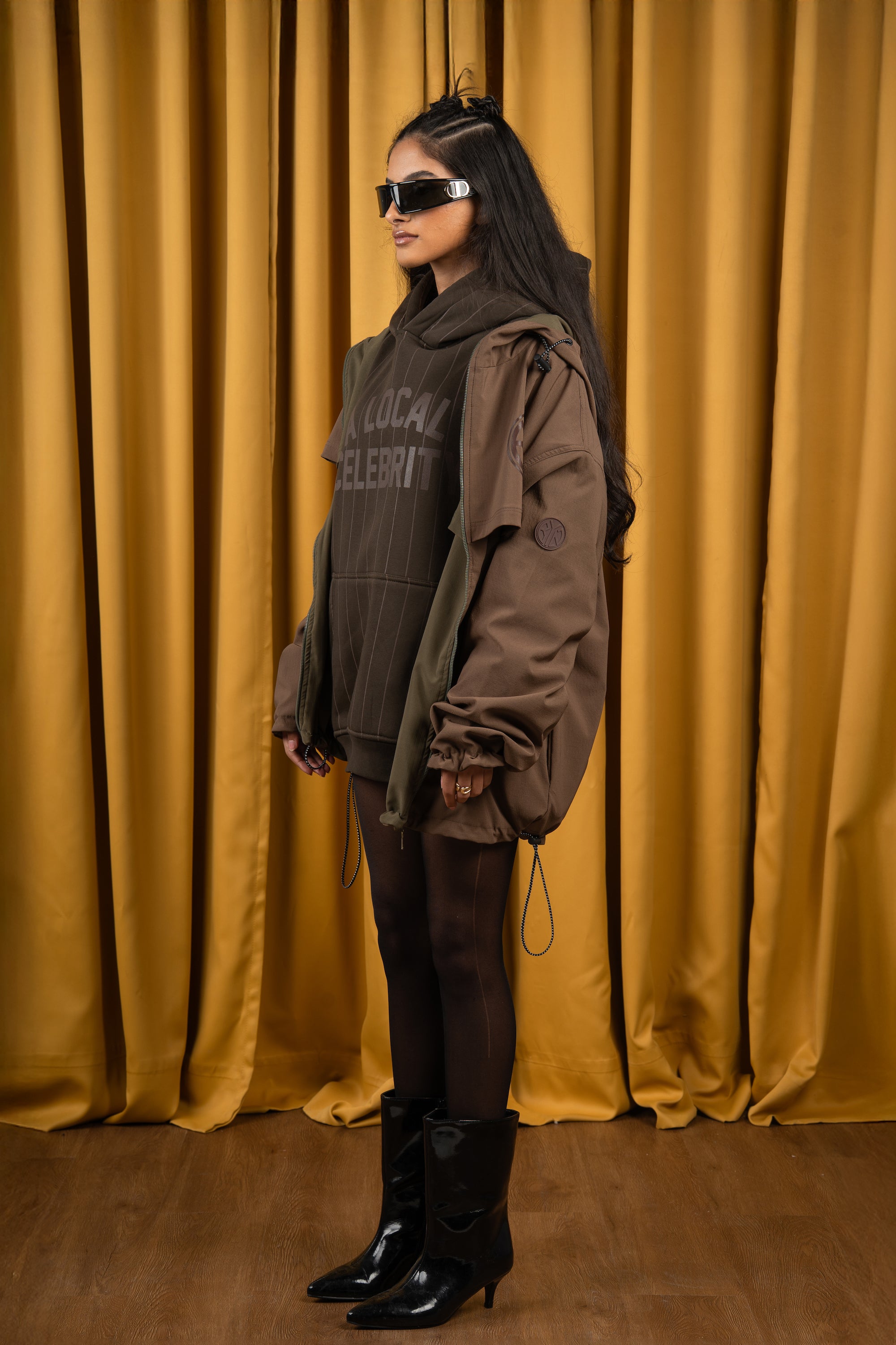 Olive X Brown Oak Reversible Windbreaker Jacket-10