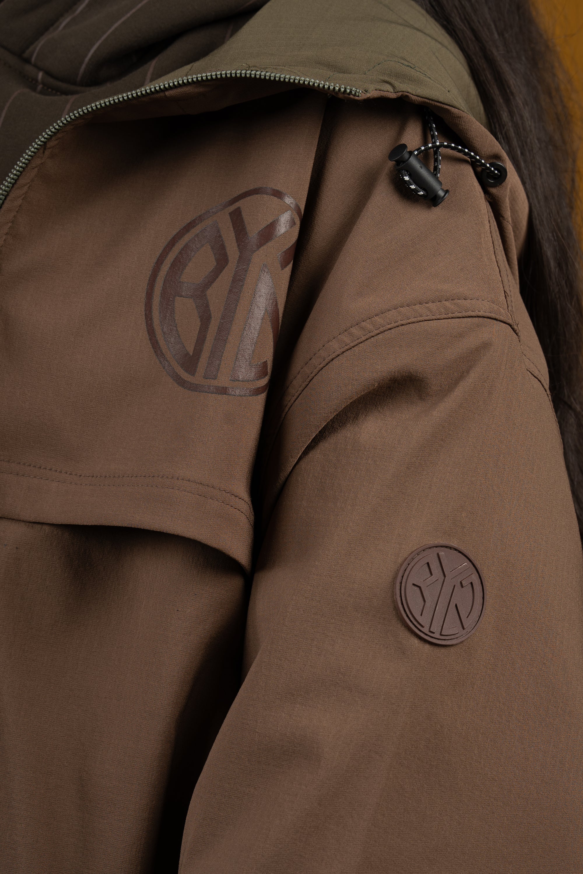 Olive X Brown Oak Reversible Windbreaker Jacket-11