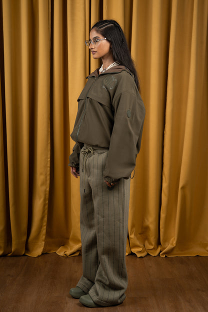 Olive X Brown Oak Reversible Windbreaker Jacket