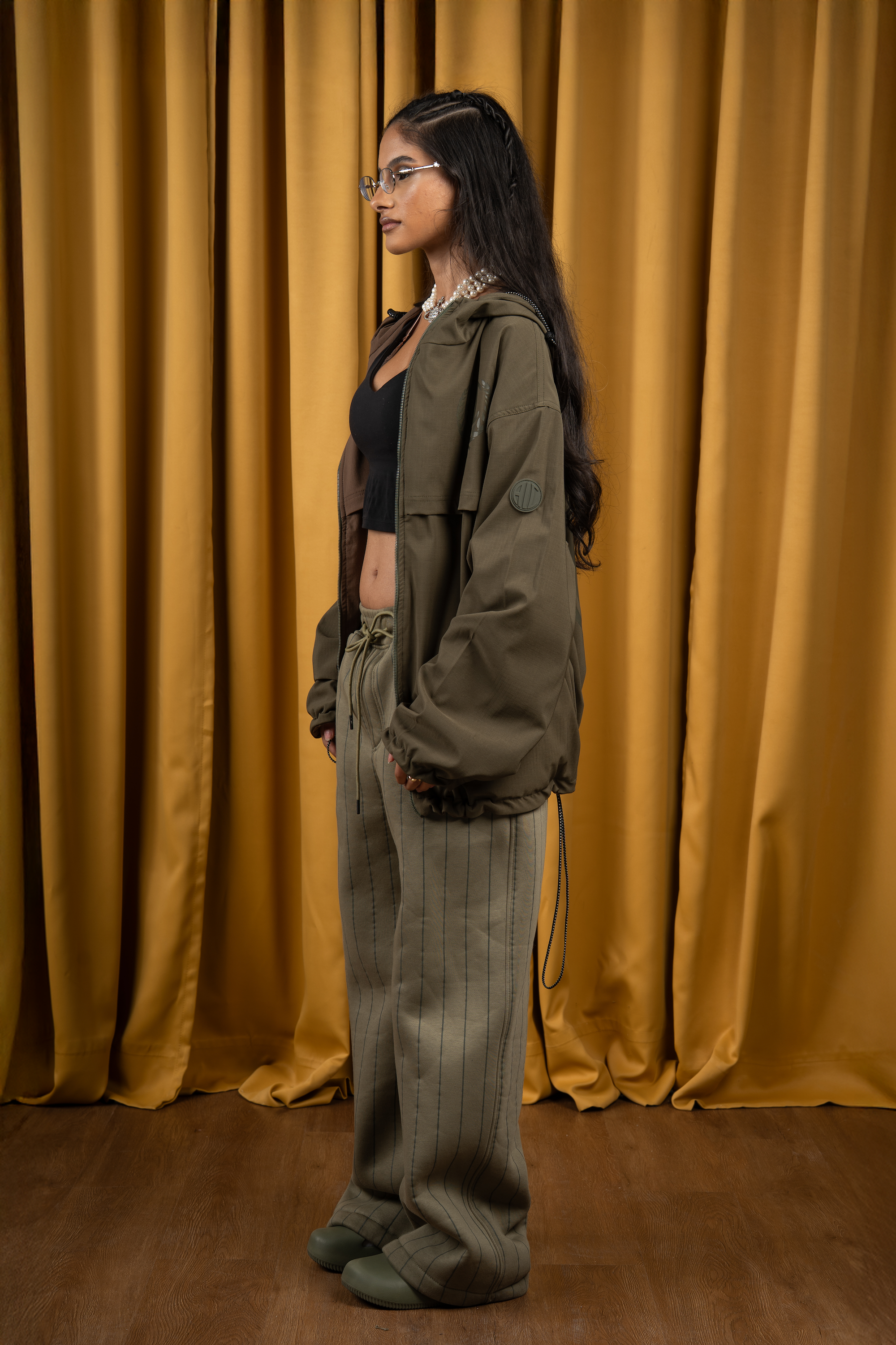 Olive X Brown Oak Reversible Windbreaker Jacket-2