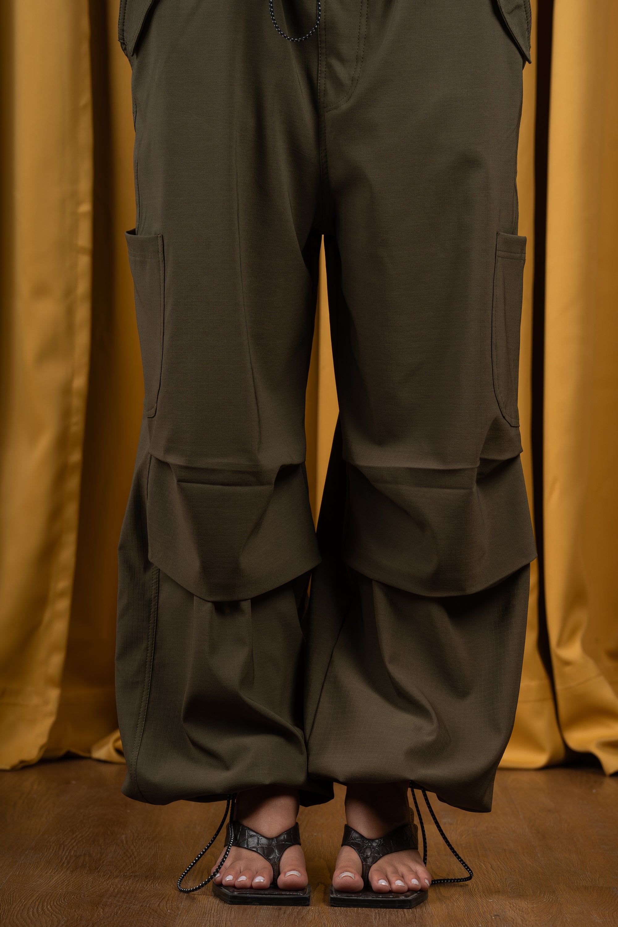 Olive Parachute Cargos-5