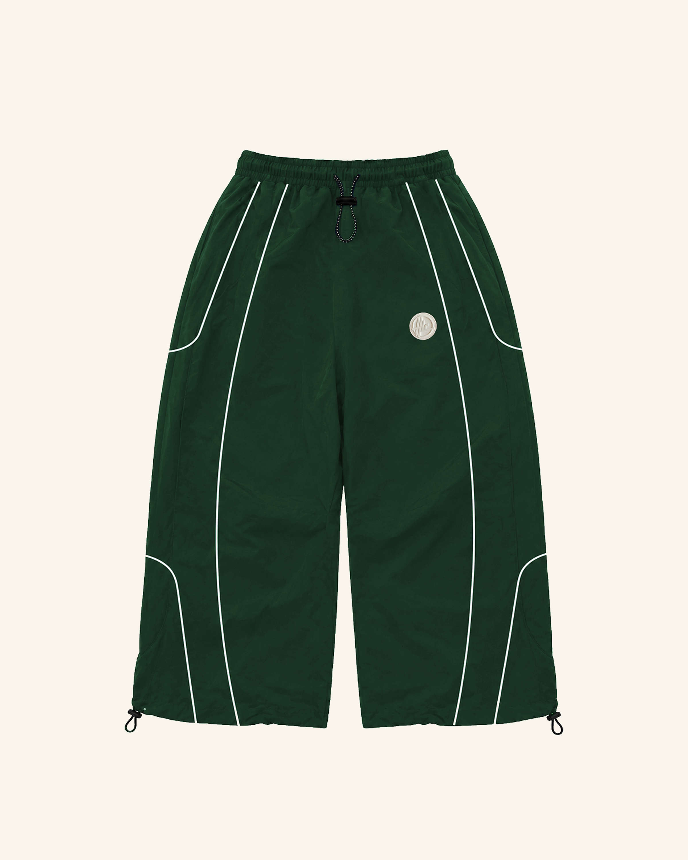 Forest Green Cropped Track Pants-1