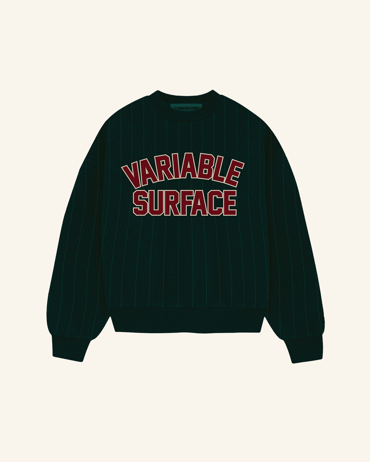 Forest Green Striped Crewneck