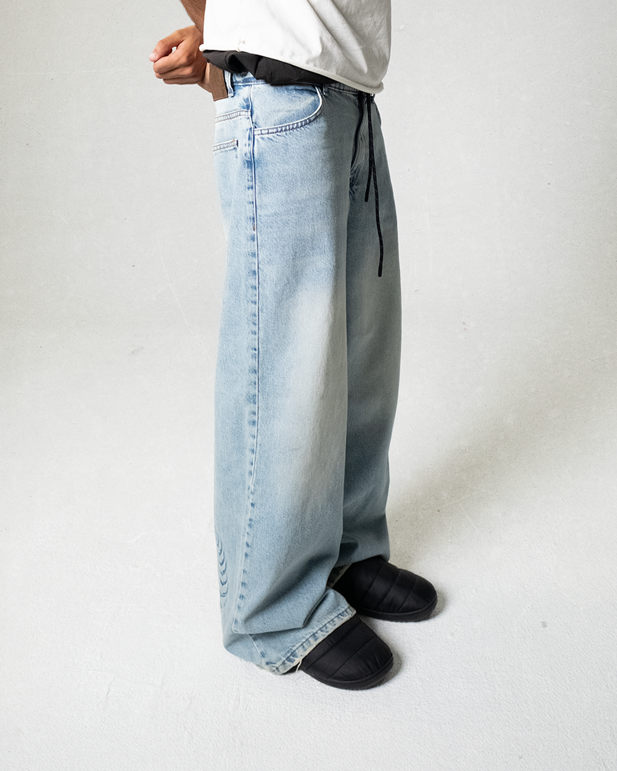 Medium Wash Embossed Denim