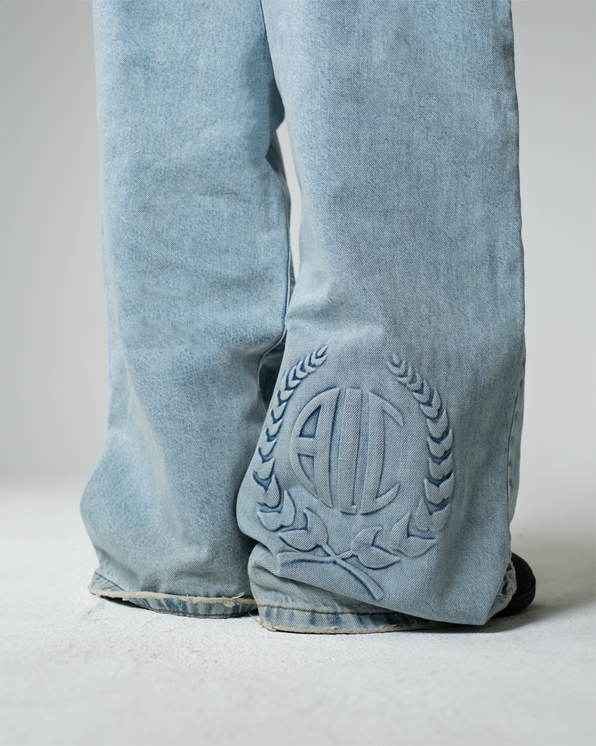 Medium Wash Embossed Denim-9