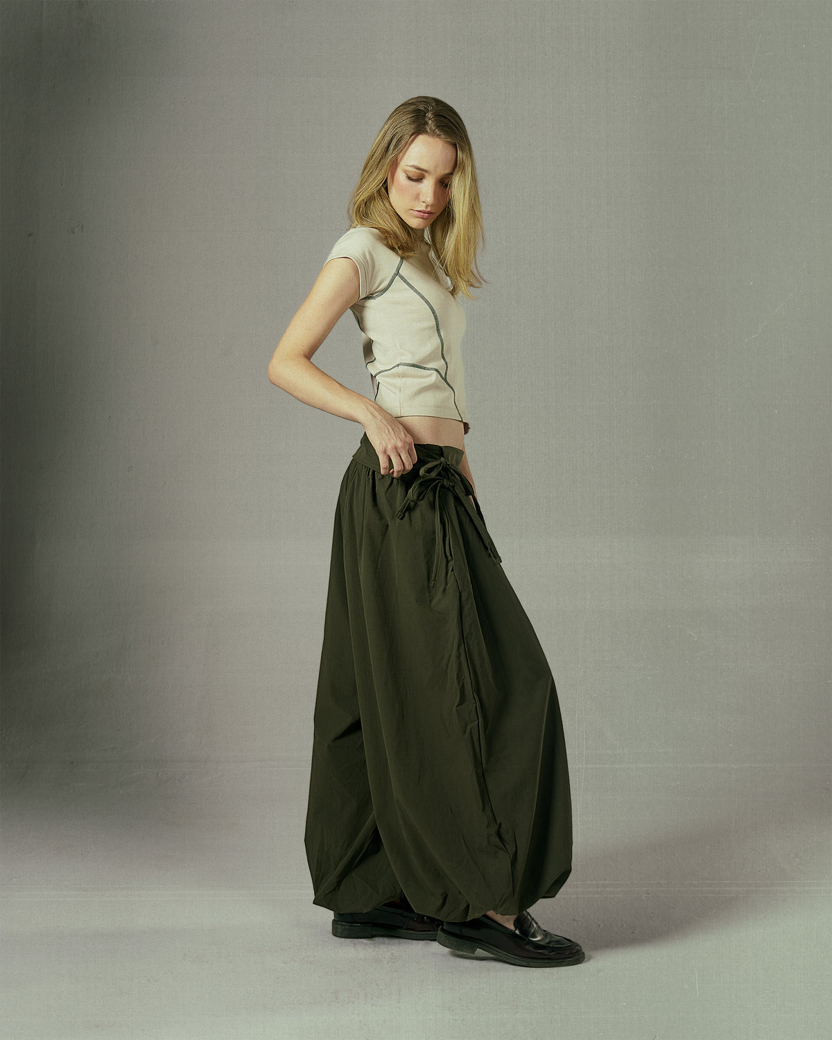 Olive Cloud Pants-5