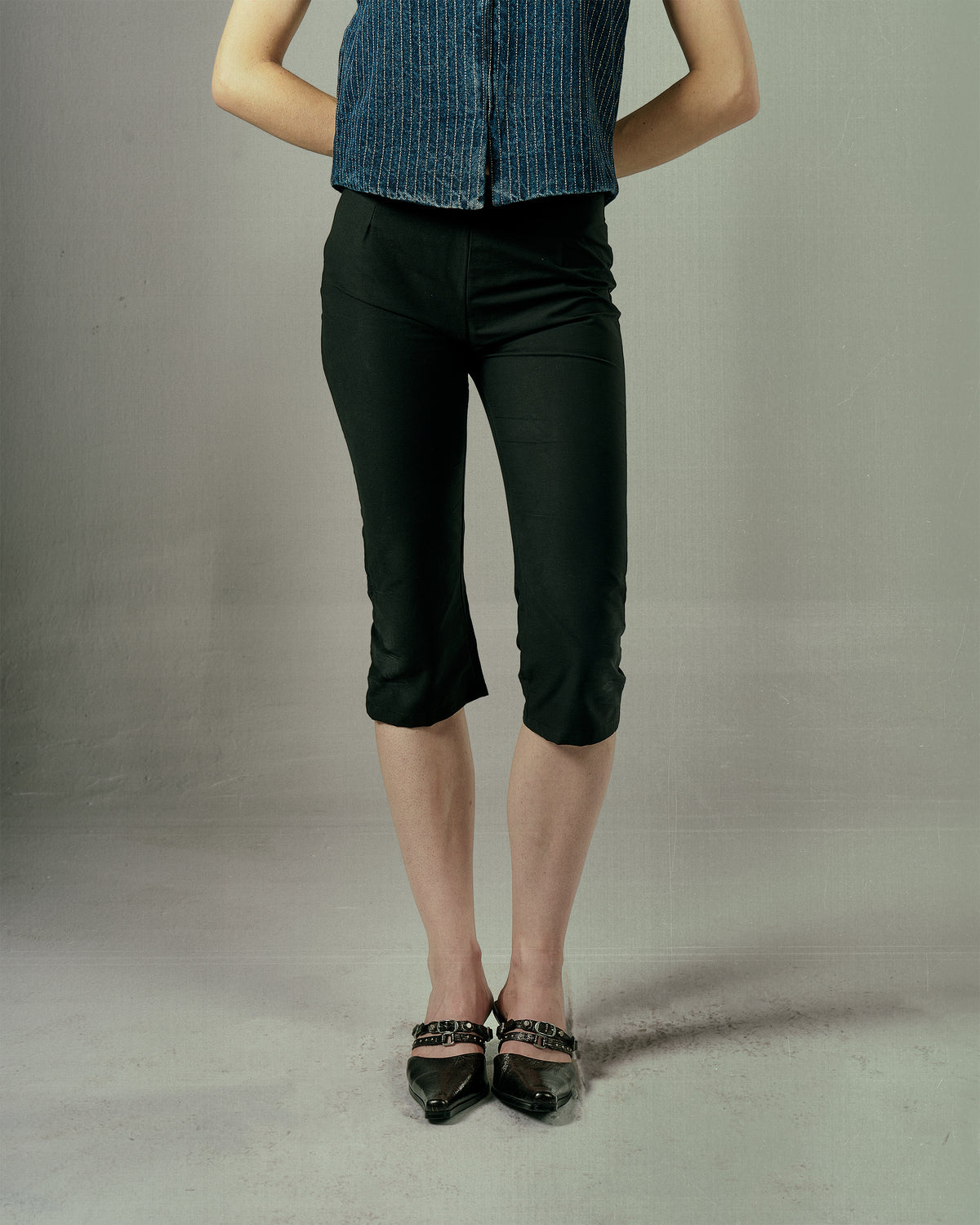 Coal Black Tailored Capris-3
