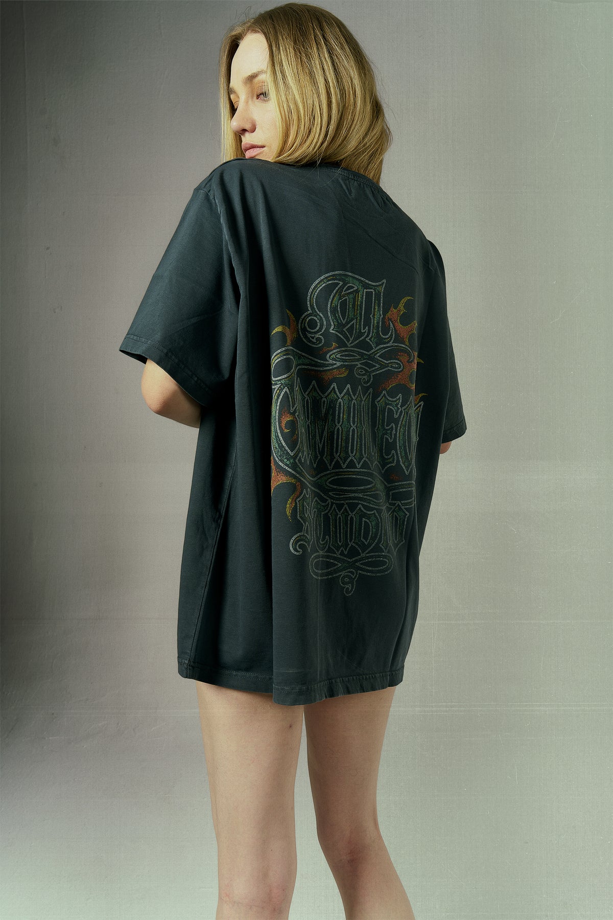 Scorched Washed Black T-Shirt-2