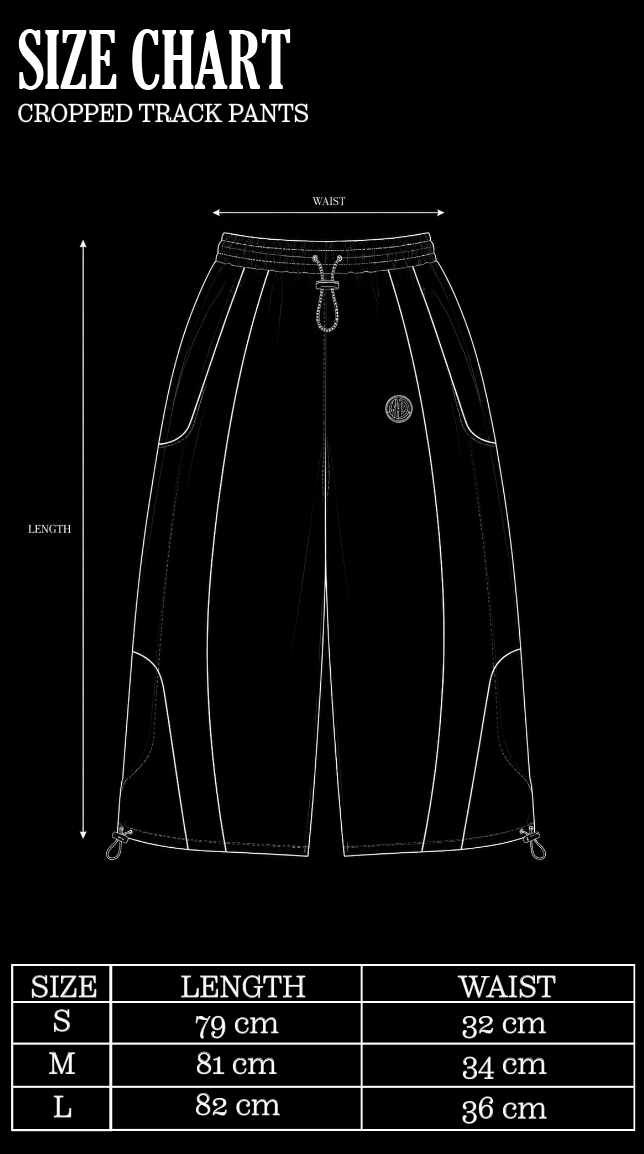 Size Chart for Forest Green Cropped Track Pants