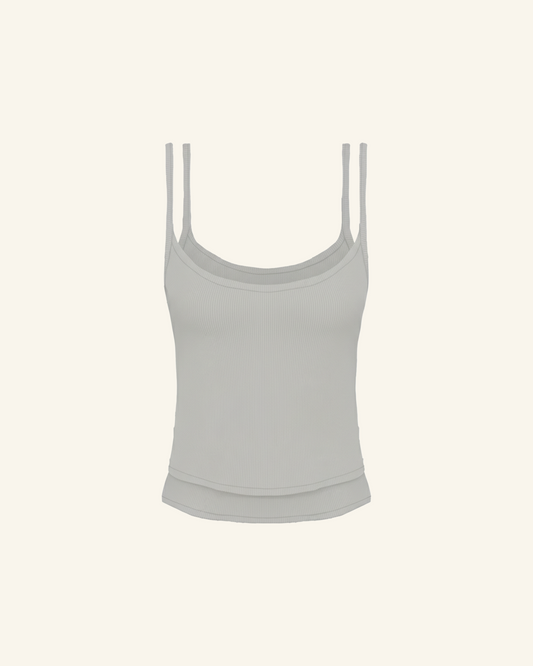 Grey on Grey Double Tank Top